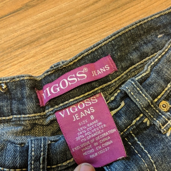 Vigoss girls capri jeans size 8 - Picture 3 of 3
